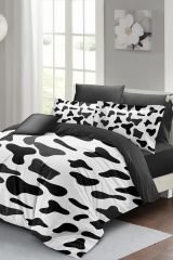 Cow 3D Pamuk Saten Çift Kişilik Nevresim Takımı