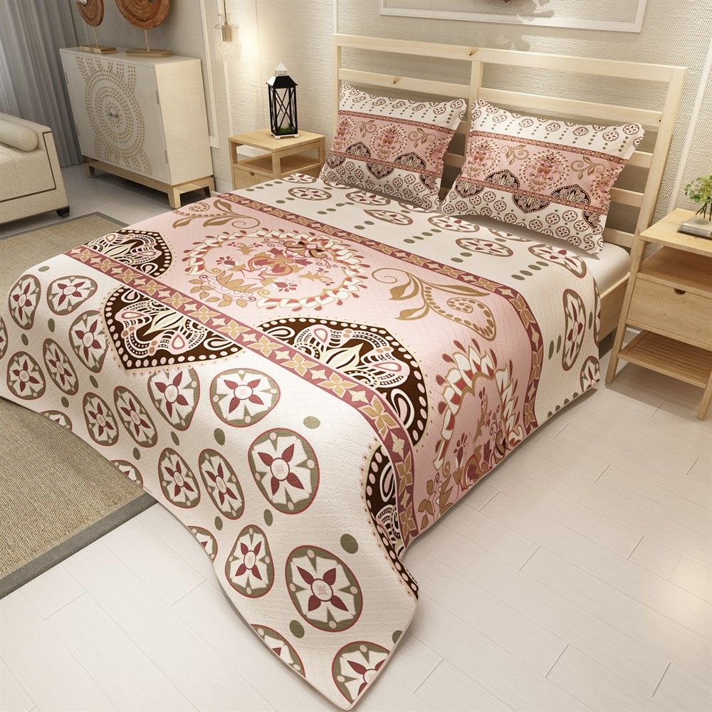MonoHome Pike Takımı Jakar Dokuma Pamuklu 3D Dijital Baskı Ethnic Motif