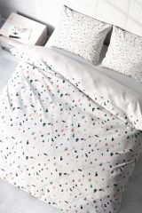 Terrazzo 3d Pamuk Saten Çift Kişilik Nevresim Takımı