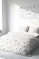 Terrazzo 3d Pamuk Saten Çift Kişilik Nevresim Takımı
