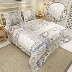 MonoHome Pike Takımı Jakar Dokuma Pamuklu 3D Dijital Baskı  Blue Patchwork