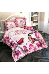 Butterfly 2 3d Pamuk Saten Çift Kişilik Nevresim Takımı