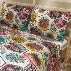 MonoHome Pike Takımı Jakar Dokuma Pamuklu 3D Dijital Baskı Patchwork Tiles