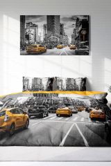 Taxi 3d Pamuk Saten Çift Kişilik Nevresim Takımı