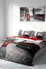 London 3d Pamuk Saten Çift Kişilik Nevresim Takımı