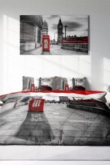 London 3d Pamuk Saten Çift Kişilik Nevresim Takımı