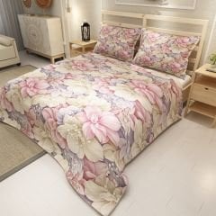 MonoHome Pike Takımı Jakar Dokuma Pamuklu 3D Dijital Baskı Flowers Coverlet