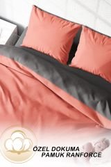 Deluxe Çift Taraflı Pamuk Ranforce Çift Kişilik Nevresim Takımı