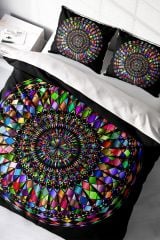 Mandala 4 3d Pamuk Saten Çift Kişilik Nevresim Takımı