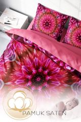 Mandala 2 3d Pamuk Saten Çift Kişilik Nevresim Takımı