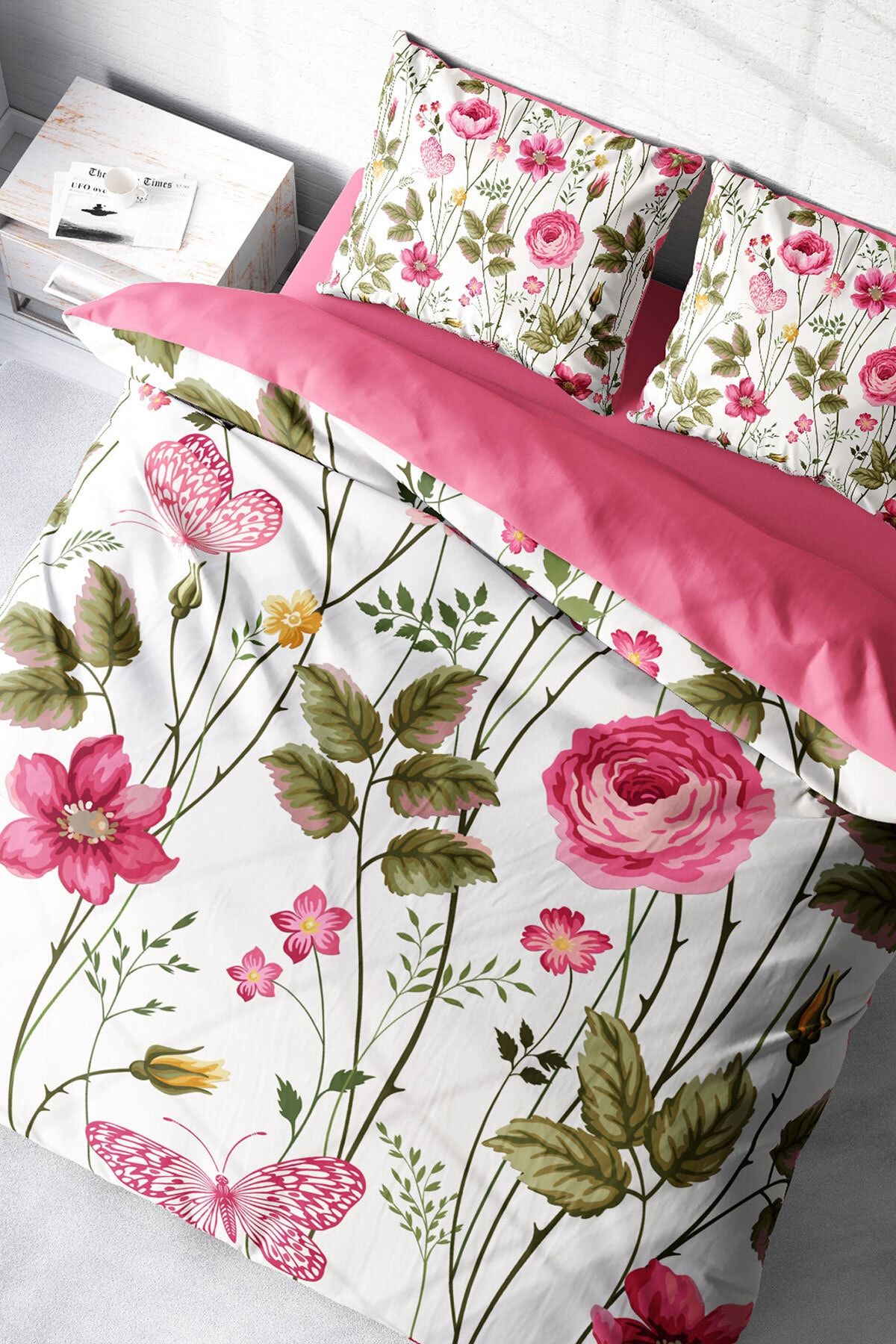 Relax Flower 3d Pamuk Saten Çift Kişilik Nevresim Takımı
