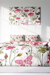 Relax Flower 3d Pamuk Saten Çift Kişilik Nevresim Takımı