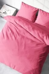 Pembe Lux Pamuk Ranforce Çift Kişilik Nevresim Takımı