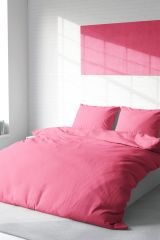 Pembe Lux Pamuk Ranforce Çift Kişilik Nevresim Takımı