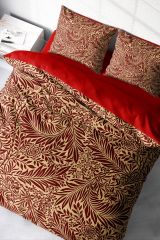 Red Leaf 3d Pamuk Saten Çift Kişilik Nevresim Takımı