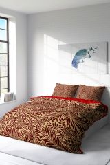Red Leaf 3d Pamuk Saten Çift Kişilik Nevresim Takımı