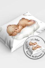 Sleeping Teddy Bear 3d Pamuk Saten Bebek Nevresim Takımı
