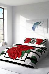 Rose Box 3d Pamuk Saten Çift Kişilik Nevresim Takımı
