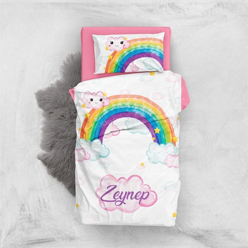 Rainbow Girls 3d Pamuk Saten Bebek Nevresim Takımı