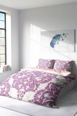 Pink Damask 3d Pamuk Saten Çift Kişilik Nevresim Takımı