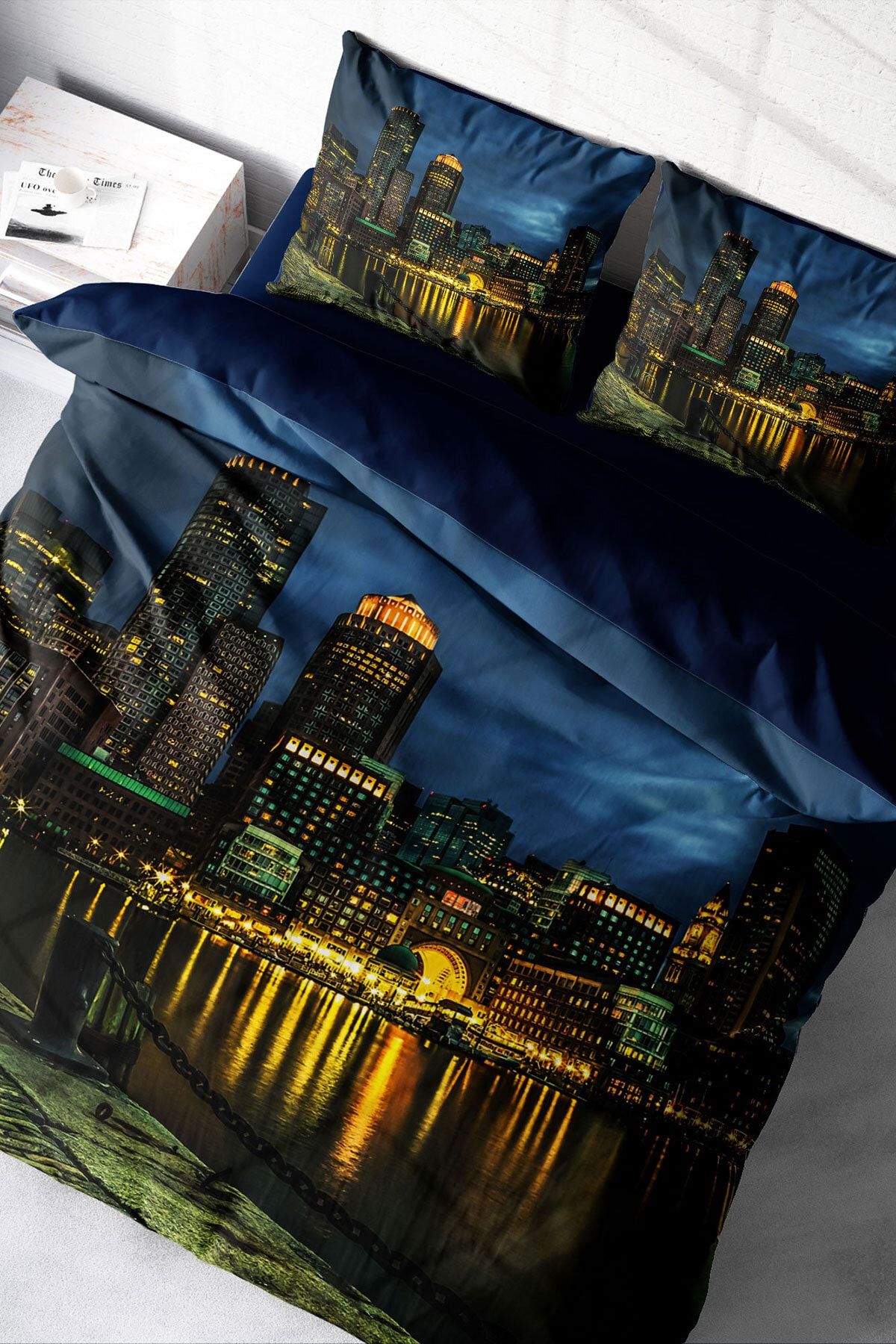 Dark City 3d Pamuk Saten Çift Kişilik Nevresim Takımı