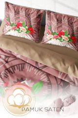 Brown & Roses 3d Çift Kişilik Nevresim Takımı