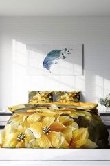 Yellow Flowers 3d Çift Kişilik Nevresim Takımı