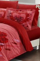Sevgililer Günü Çift Kişilik Nevresim Takımı%100 Pamuk Saten You&me