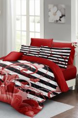 Sevgililer Günü Çift Kişilik Nevresim Takımı%100 Pamuk Saten Fantastic Love