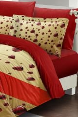 Sevgililer Günü Çift Kişilik Nevresim Takımı%100 Pamuk Saten Gift