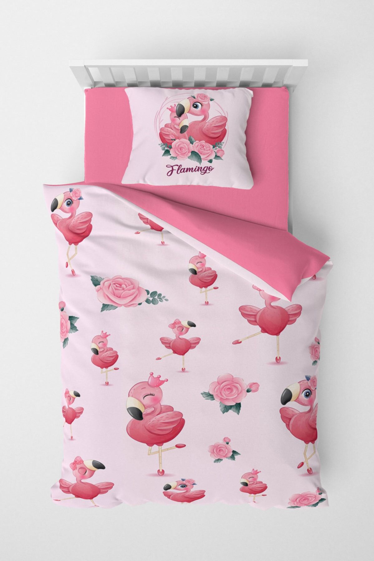 Flamingo Çocuk Nevresim Takımı 3d Pamuk Saten