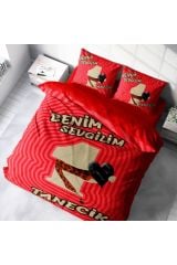 Sevgililer Günü Pamuk Saten Çift Kişilik Nevresim Takımı Birtanem