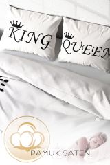 White King-queen 3d Çift Kişilik Nevresim Takımı