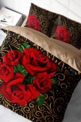 Gold & Roses 3d Çift Kişilik Nevresim Takımı