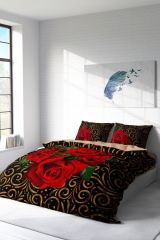 Gold & Roses 3d Çift Kişilik Nevresim Takımı