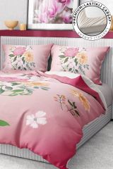 Premium Nevresim Takımı %100 Pamuk Saten Lastikli Çarşaf Deluxe Koleksiyon Çift Kişilik 3d Pink