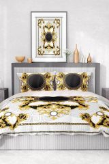 Premium Nevresim Takımı %100 Pamuk Saten Lastikli Çarşaf Deluxe Koleksiyon Çift Kişilik 3d Brand