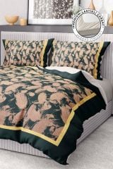 Premium Nevresim Takımı %100 Pamuk Saten Lastikli Çarşaf Deluxe Koleksiyon Çift Kişilik 3d Leaf