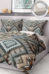 Premium Nevresim Takımı %100 Pamuk Saten Lastikli Çarşaf Deluxe Koleksiyon Çift Kişilik 3d Otantik