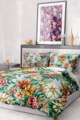 Premium Nevresim Takımı %100 Pamuk Saten Lastikli Çarşaf Deluxe Koleksiyon Çift Kişilik 3d Daisy