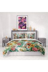 Premium Nevresim Takımı %100 Pamuk Saten Lastikli Çarşaf Deluxe Koleksiyon Çift Kişilik 3d Daisy