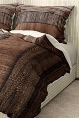 Premium Nevresim Takımı %100 Pamuk Saten Lastikli Çarşaf Deluxe Koleksiyon Çift Kişilik 3d Brown