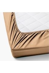 Lastikli Çarşaf Tek Kişilik %100 Pamuklu Ranforce Fitted Kahve 100*200