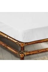 Lastikli Çarşaf Tek Kişilik %100 Pamuklu Ranforce Fitted Beyaz 100*200