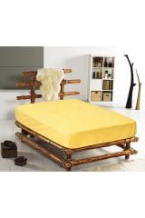 Lastikli Çarşaf Tek Kişilik %100 Pamuklu Ranforce Fitted Sarı 100*200