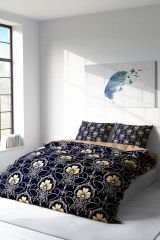 Lastikli Çarşaflı %100 Pamuk Saten Çift Kişilik Nevresim Takımı Soft Night