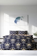 Lastikli Çarşaflı %100 Pamuk Saten Çift Kişilik Nevresim Takımı Soft Night