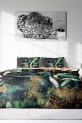 Lastikli Çarşaflı %100 Pamuk Saten Çift Kişilik Nevresim Takımı Floral Watercolor