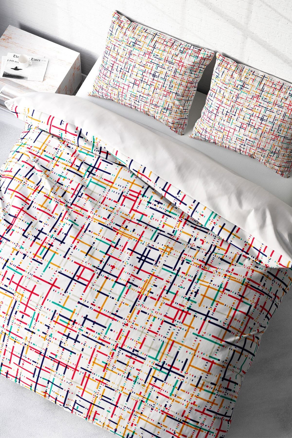 Colorful Lines Modern Çift Kişilik Nevresim Takımı