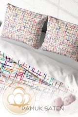 Colorful Lines Modern Çift Kişilik Nevresim Takımı